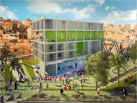 Diseño del Proyecto del Centro Comunitario en la favela Paraisópolis en San Pablo, Brasil